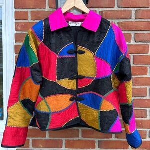 Anage Patchwork Embellished Vintage Blazer